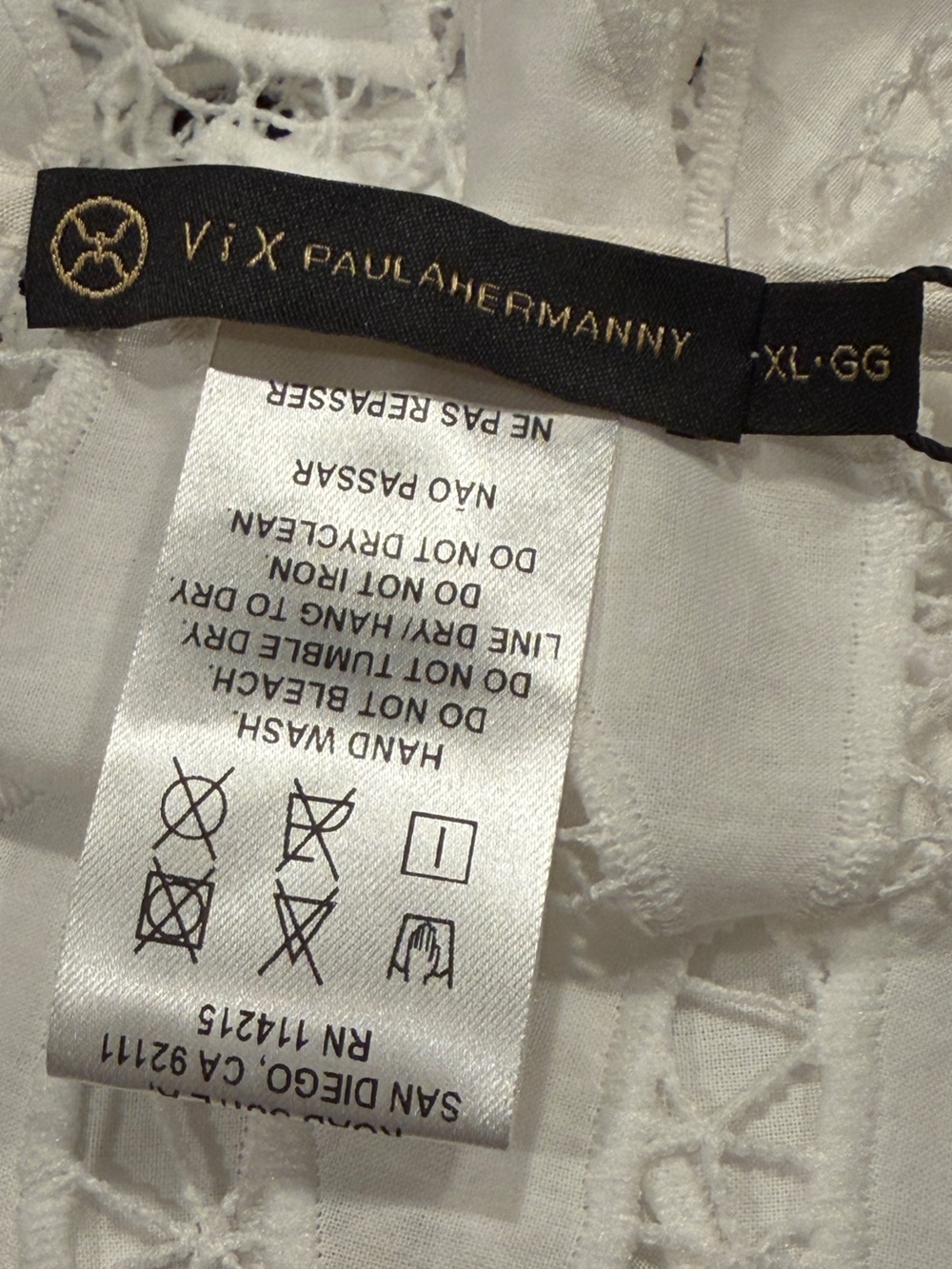 NWT VIX PAULA HERMANNY Elara Cutout Crop Cover-Up Top XL - Picture 2 of 10